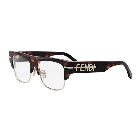NEW FENDI EYEGLASSES FE50095U 055 UNISEX HAVANA SQUARE EYEWEAR - Picture 2 of 3